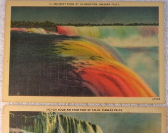 10 Vintage Niagara Falls linen postcards from the 1930's.