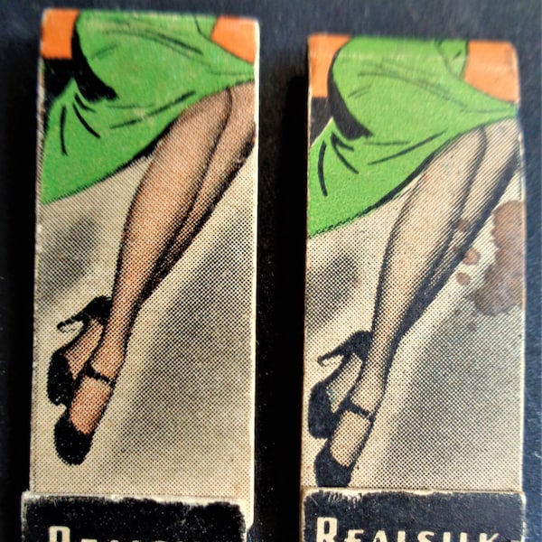 Two "Realsilk Mending Kits"  Hosiery repair kits, Indianapolis, In.  1930's.