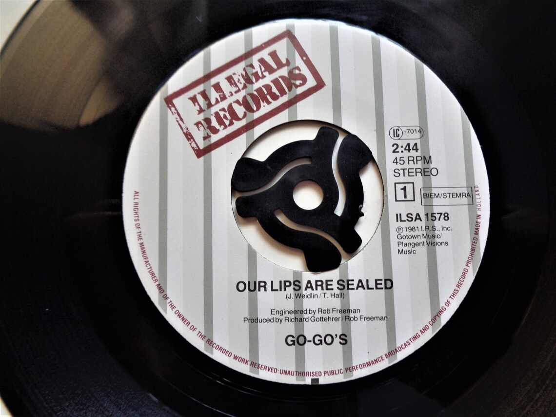 Go Go's our Lips Are Sealed European Vinyl 45 Etsy