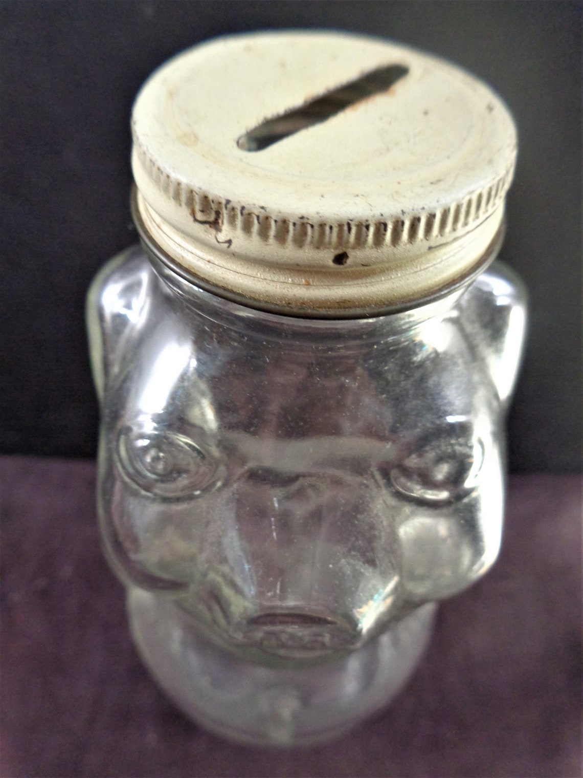 Glass Bottle Piggy Bank.. 1950's. Syrup bottle. Etsy