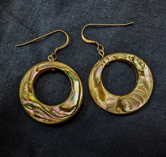 Pair of dangle Abalone earrings. Hand made. - image 1