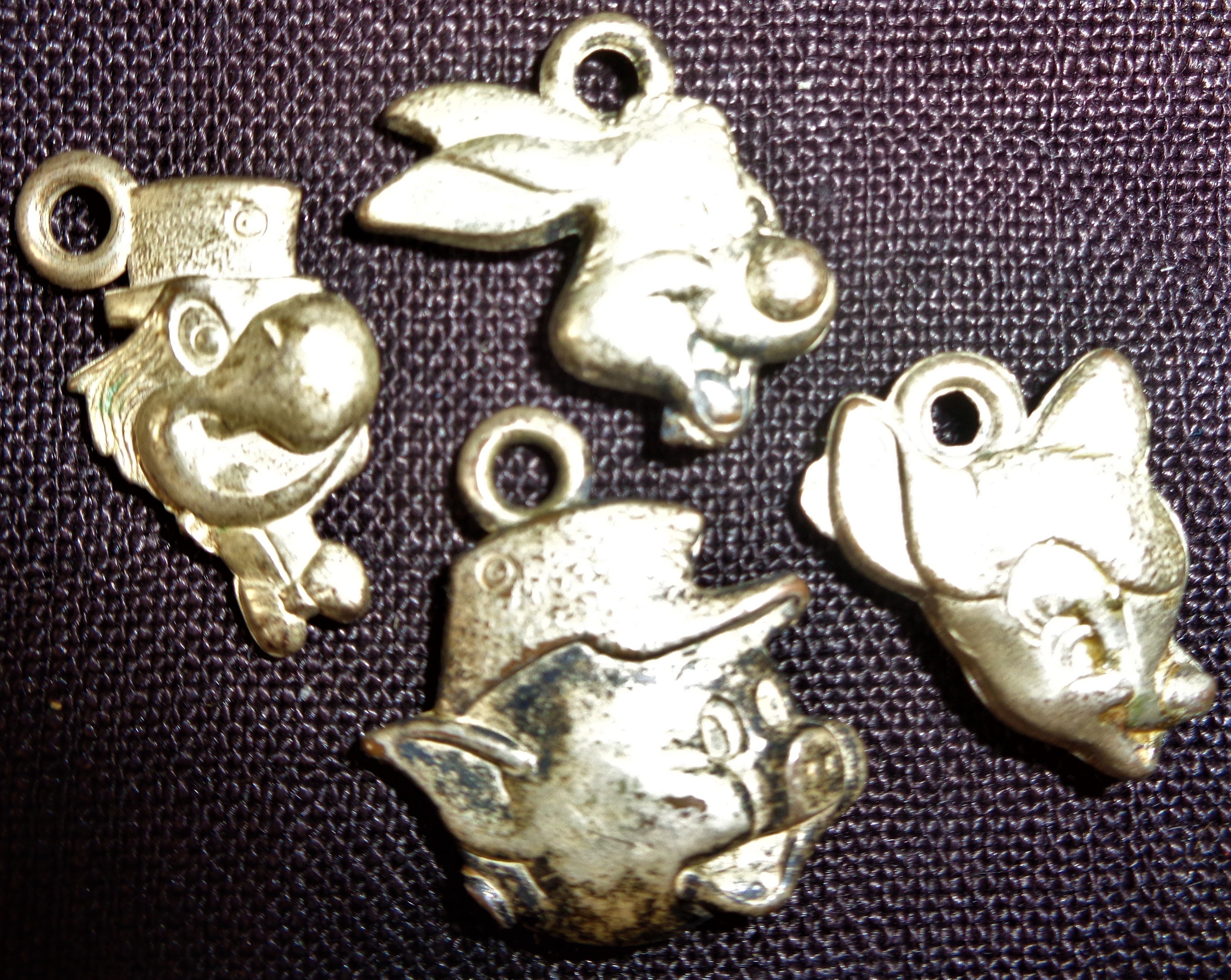 BixleyVintage Vintage Celluloid Cracker Jack Charms | Colorful Plastic Charms with Metal Loops | Pegasus, Rooster, Mickey Mouse, Gargoyle, & Song Bird 1