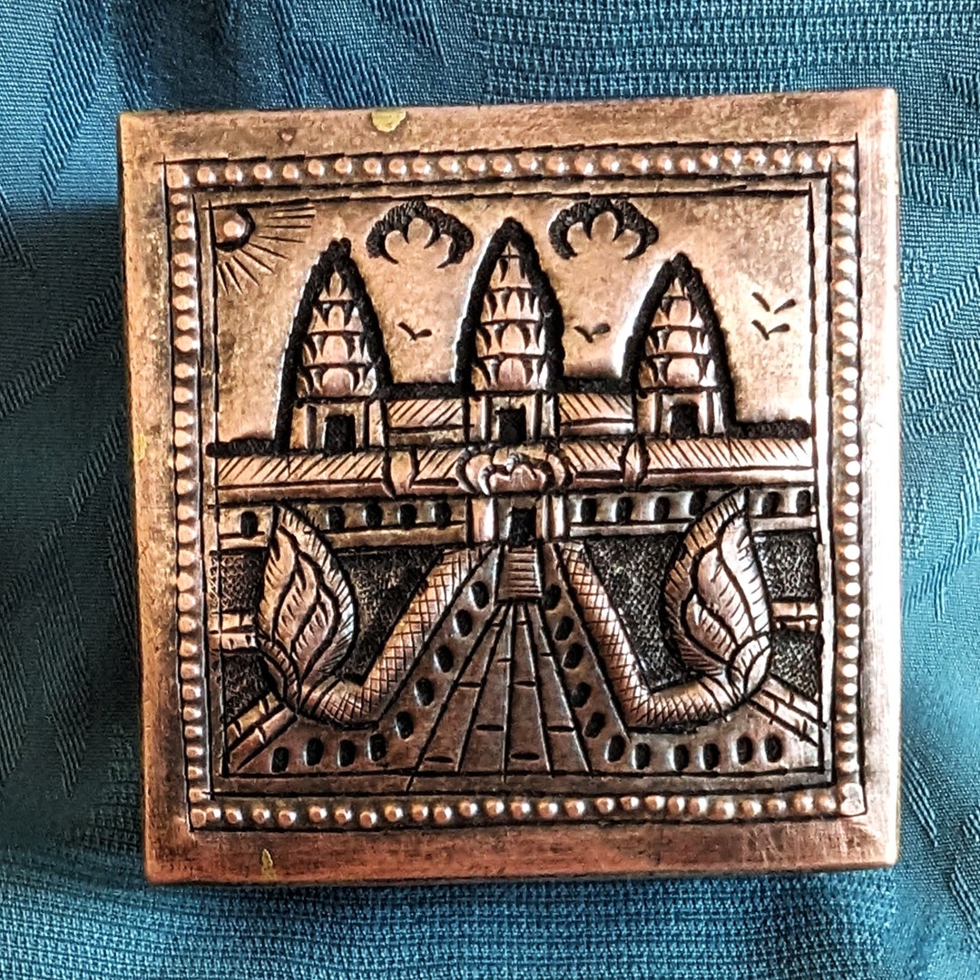 Angkor Box Metal Angkor Watt Souvenir Box. Lidded. Hand Embossed. - Etsy