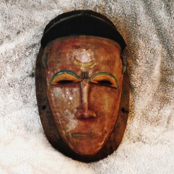 Older hand carved African tribal mask.  Gabon/West