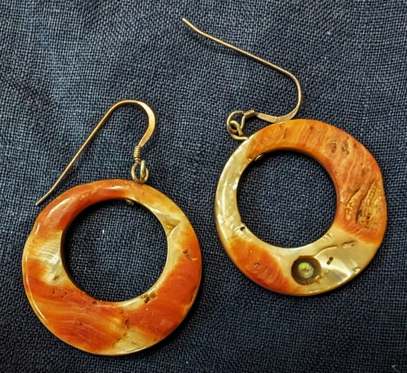 Pair of dangle Abalone earrings. Hand made. - image 2
