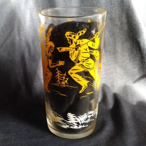 Davey Crockett drinking glass.  1950's.