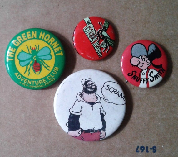Five Cartoon Pinbacks.  Green Hornet, Brutus, Wim… - image 5
