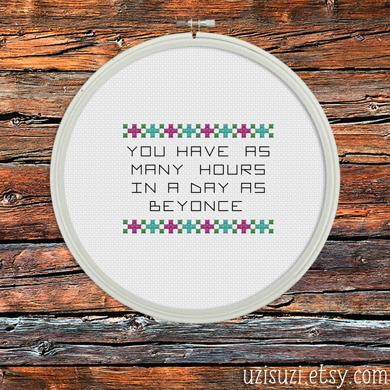 Beyonce Motivational Quote PDF Cross Stitch Pattern 