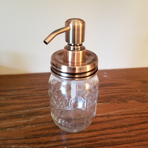 Mason Jar Soap Pump, bathroom, kitchen, soap dispenser Copper