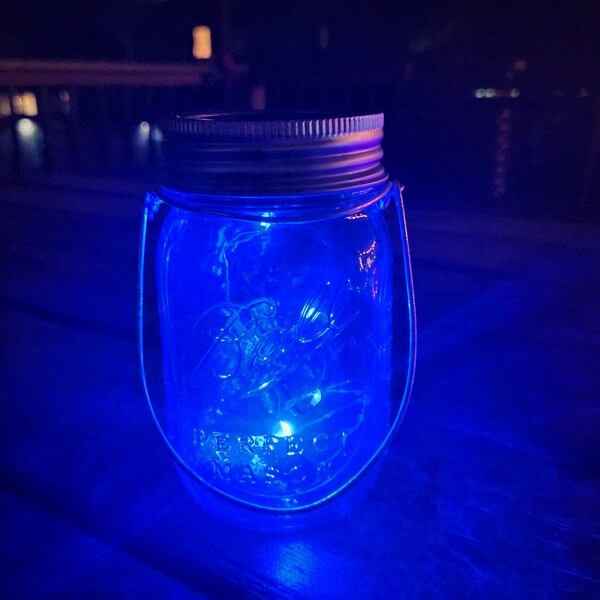 Mason Jar Fairy Light - Twinkling Blue