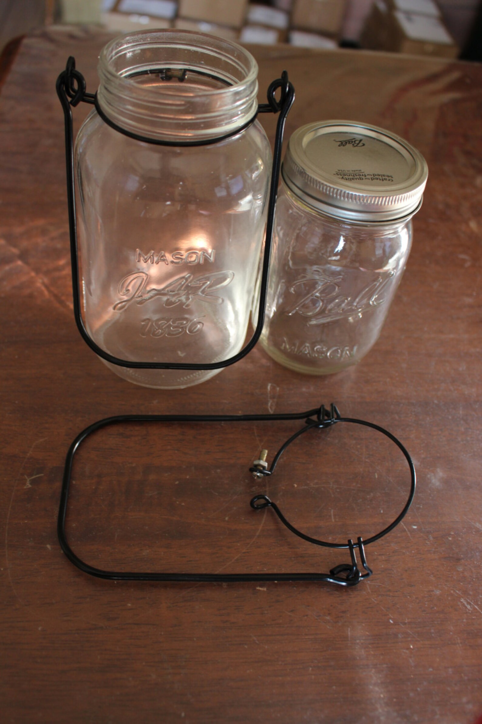 Mason Jar Handle Wire Hanger Black Metal Fits Quart Size Etsy