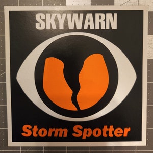 Skywarn Decal Magnet - Amatuer, Ham Radio, Shack, Vehicle Sticker Reflective Vinyl x2