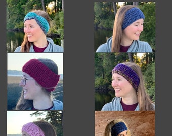 Knitted Ear Warmers, women's knitted , headband, ear warmer for skiers, winter headband for jogging