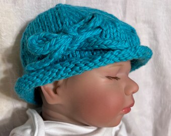 Baby Organic Cotton Hat, baby shower gift, Newborn Baby Cap, coming home outfit, newborn hospital hat