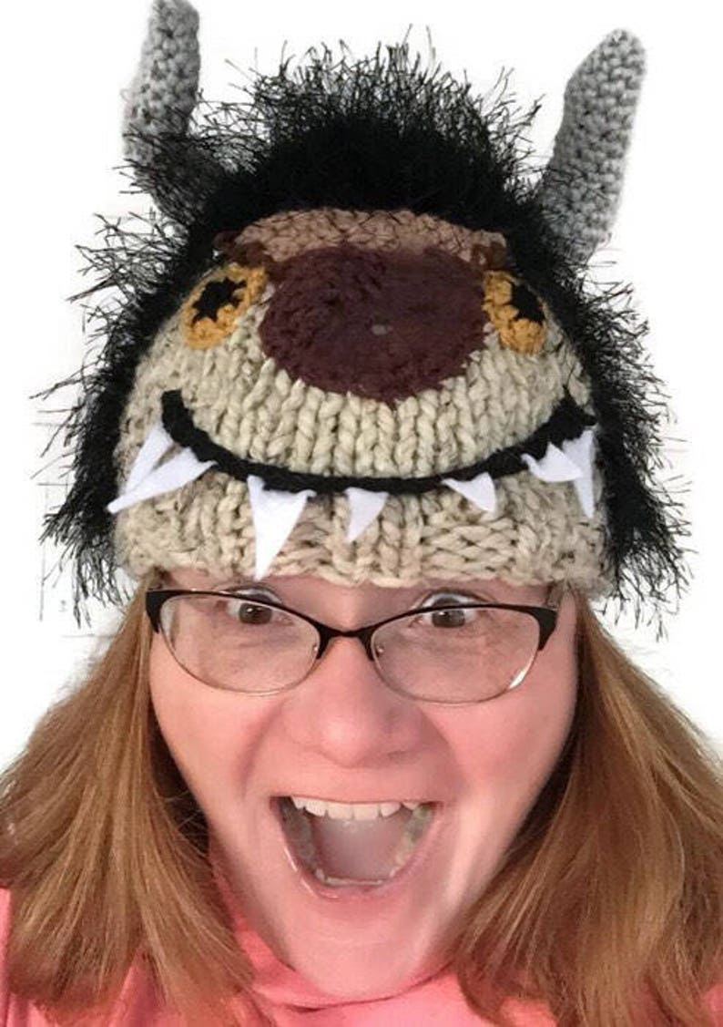 Adult Monster hat,COLORS VARY,Where the Wild Things Are,costume for Halloween,adult costume hat,animal headpiece,handmade in USA image 5