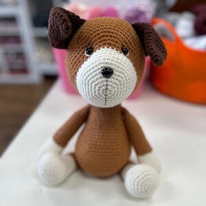 Stuffed Toy Dog, Floppy Toy dog, Stuffed animal Brown crochet dog image 2