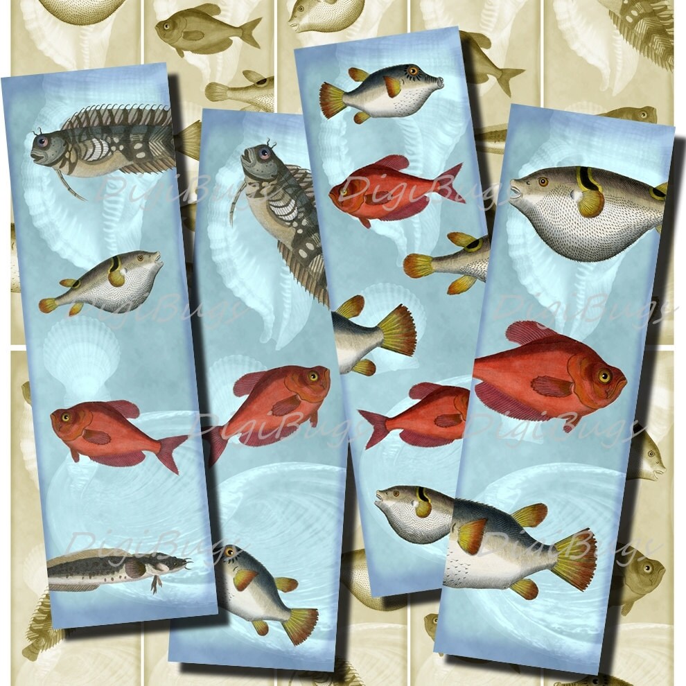 Printable Bookmarks Under the Sea Fish 03 Digital File | Etsy