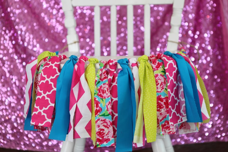 Lilly inspired Banner Lilly inspired Birthday banner Lilly Pulitzer inspired