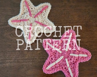 CROCHET PATTERN, Stellar Starfish Coaster, Under the Sea, PDF Download Only, Beach Theme, Beach House Decor, Instant Download, HMKHandmade