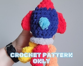 Mini Rocket Ship, No Sew CROCHET PATTERN, To The Moon, Crochet Rocket, PDF Download Only, Rocket Plushie, Crochet Toys, HMKHandmade