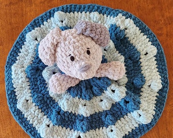 Puppy Lovey, Crochet Baby Lovey, Baby Blanket, Plush Baby Snuggler, Heirloom Crochet, Heirloom Gift, Baby Shower Gift, Baby Safe Toys