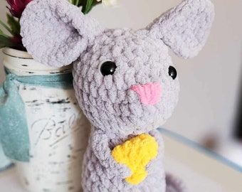 Mouse Plushie, Crochet Toys, Plushies For Kids, Stuffed Animal, Mouse and Cheese, Gifts for Kids, Farm Animals, Birthday Gift, Mouse Stuffie