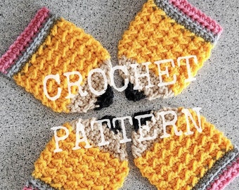 CROCHET PATTERN, Pencil Coaster, Teacher Appreciation, PDF Download Only, Classroom Decoration, Teacher Gifts, Instant Download, HMKHandmade