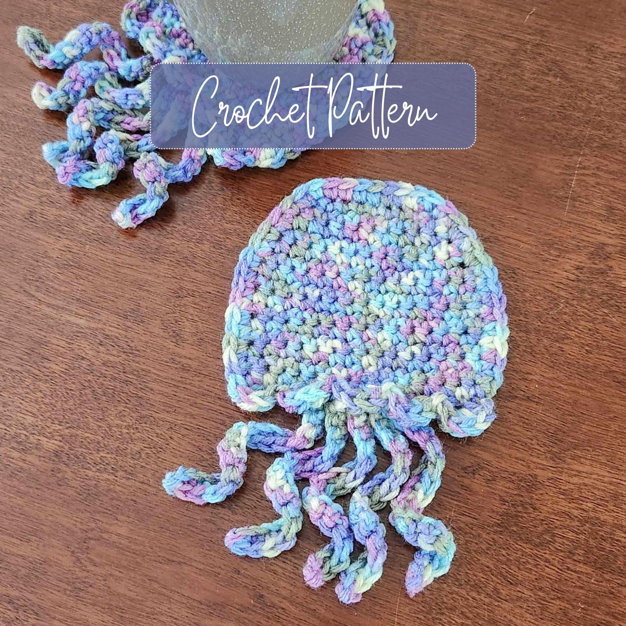 19 Crochet Jellyfish Patterns, Amigurumi, Rattles, Keychains, and Appliques 18 Jolly Jellyfish Coaster Pattern