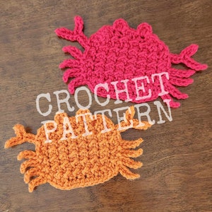CROCHET PATTERN, Crabby Crab Coaster, Under the Sea, PDF Download Only, Beach Theme, Beach House Decor, Instant Download, HMKHandmade
