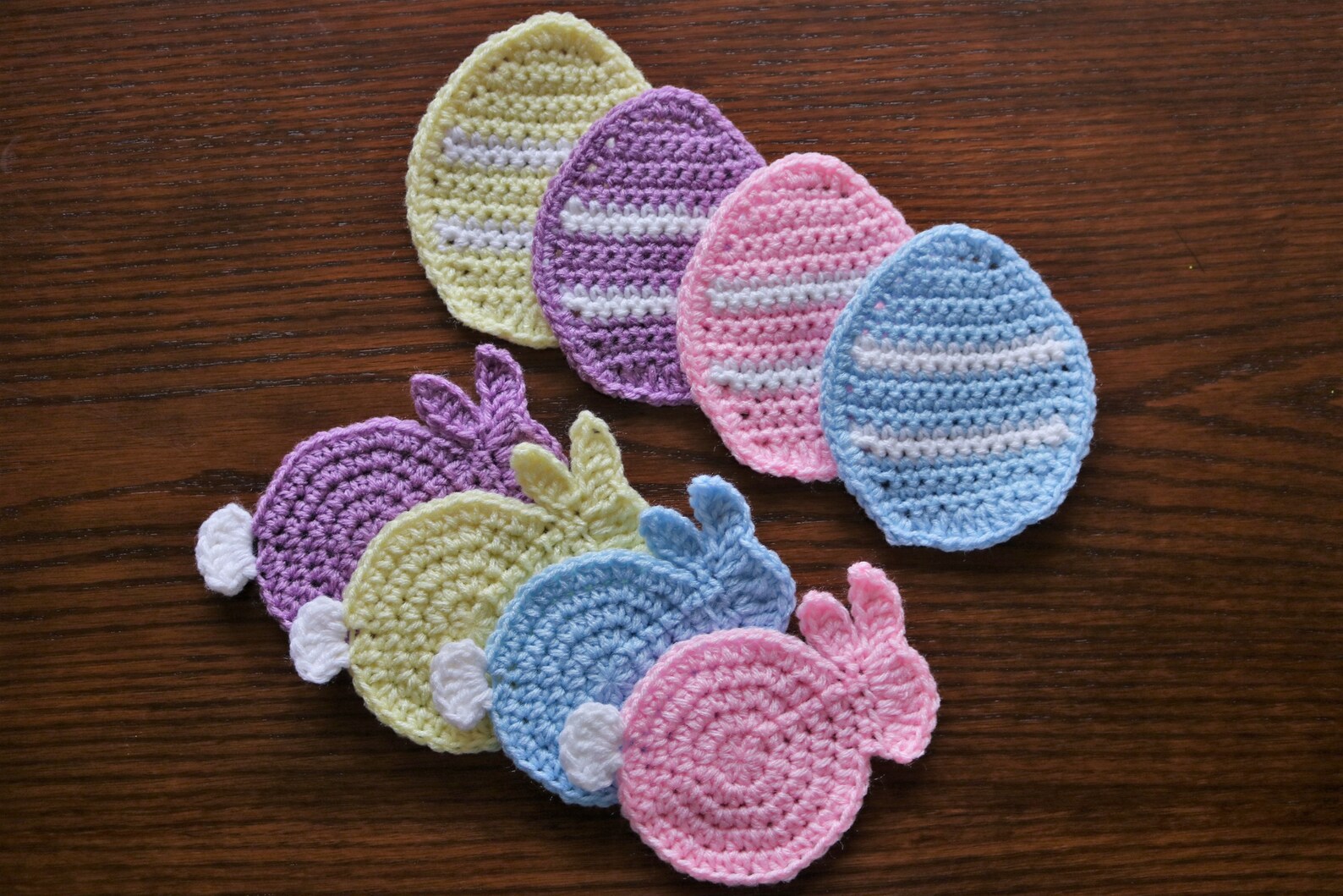 Easter Egg Coasters Easter Decor Easter Bunny Gifts Crochet Etsy