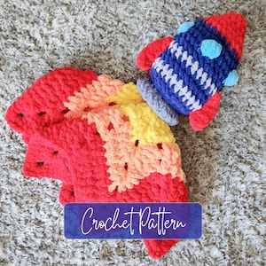 Patrón de peluche de cohete de ganchillo: Peluche para bebé sin costuras (Descarga en PDF)