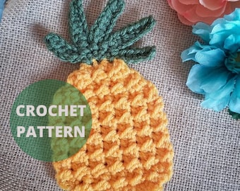 CROCHET PATTERN, Juicy Pineapple Coaster, PDF Download, Crochet Pineapple, Pineapple Decor, Fruit Coasters, Instant Download, HMKHandmade