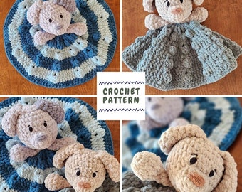 Bubba Pup Baby Lovey, Low Sew CROCHET PATTERN, Crochet Lovey, PDF Download Only, Puppy Snuggler, Baby Blanket, HMKHandmade, Heirloom Toy