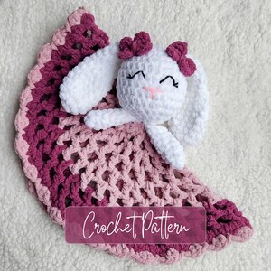 Evie Bunny Lovey Crochet Pattern: No Sew Baby Snuggler (PDF Download)