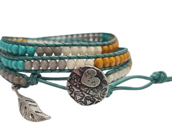 Turquoise and Mustard Wrap