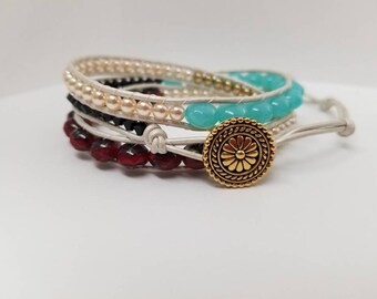 All The Love 3x Adjustable Leather Wrap