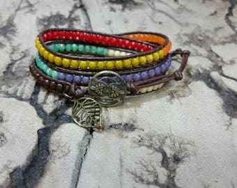 Multi Color 3x leather wrap