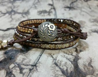 Mixed Browns 3x leather wrap