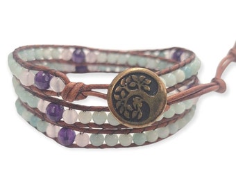 Amethyst, Rose Quartz, Amazonite