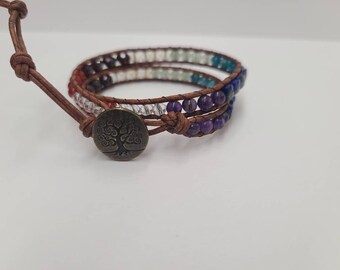 Charka stones leather wrap