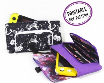 Game System Pouch PDF Sewing Pattern - The Horizon Switch Bag Sewing Pattern with Cartridge Slots - Instant Download