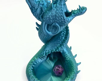 Twin Dragon Dice Roller / Dice Tower - Blue/Green