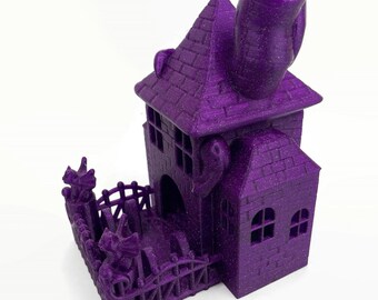 Haunted House Dice Tower - Sparkling Purple Candy