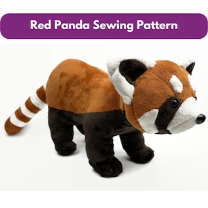 Red Panda Sewing Pattern - Luna the Red Panda - Cute Realistic Red Panda Soft Toy PDF Sewing Pattern and Tutorial