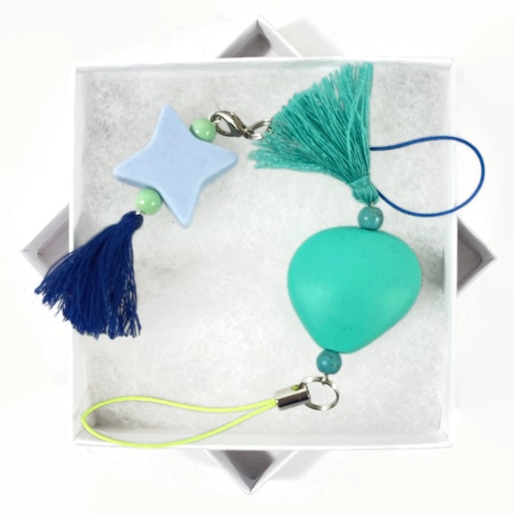 Shiny charm keychain clearance