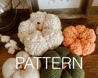 Crochet Pumpkin Pattern, Bobble Pumpkin Crochet Pattern