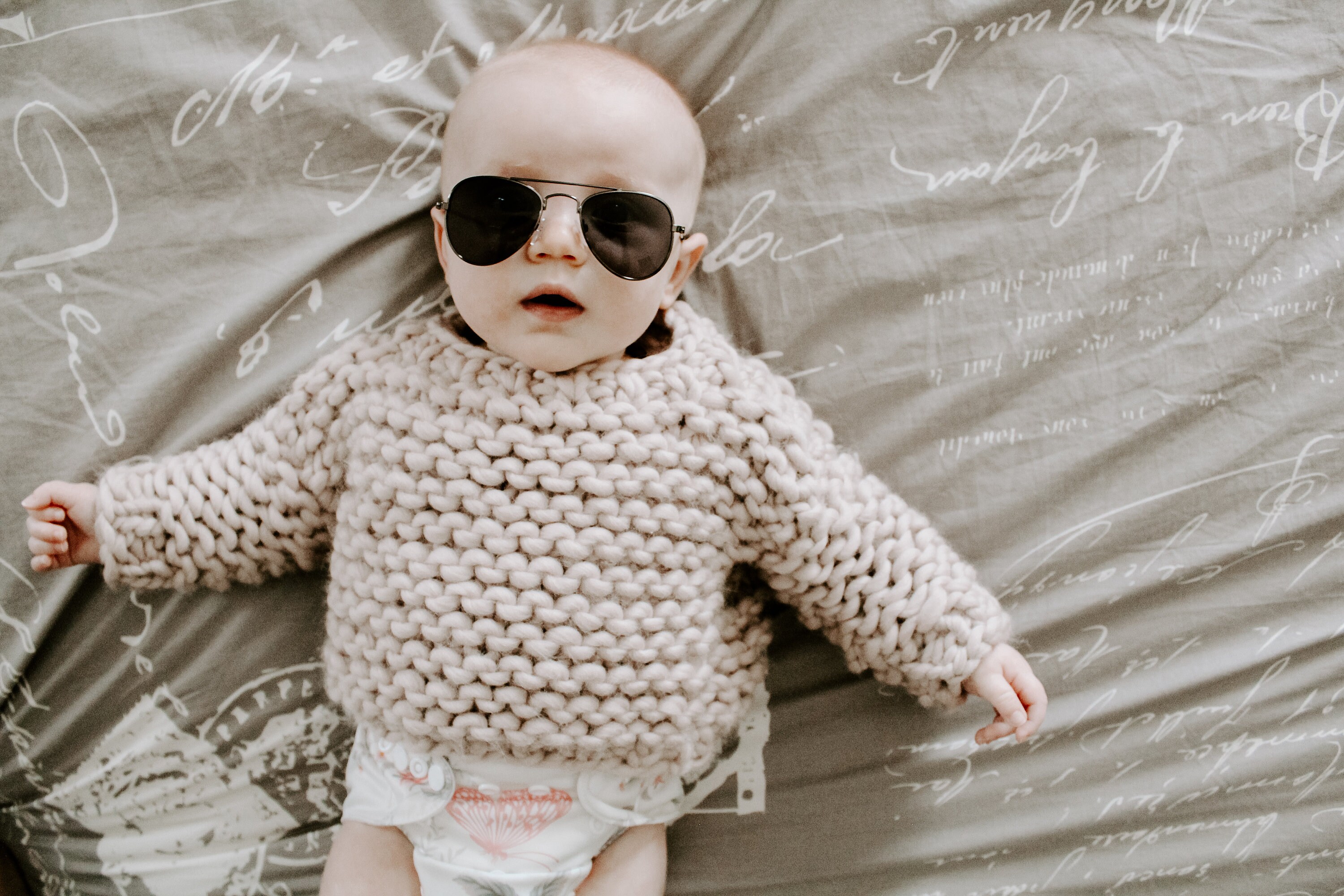 帽子 Baby knit babushka andmary gray ANDMARY】Baby knit babushka