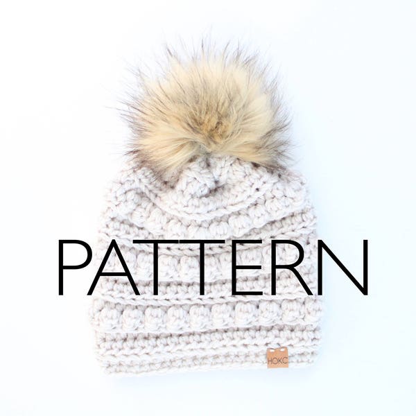 Crochet Pattern, Easy Crochet Pattern, Slouchy hat pattern, Bobble Toboggan Bundle (7 sizes)