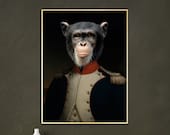 LE MARECHAL LANNES - portrait d'un chimpanzé en uniforme