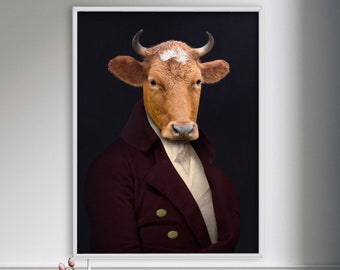 Monsieur de SOLIGNAC - Portrait of a young beef in bourgeois suit